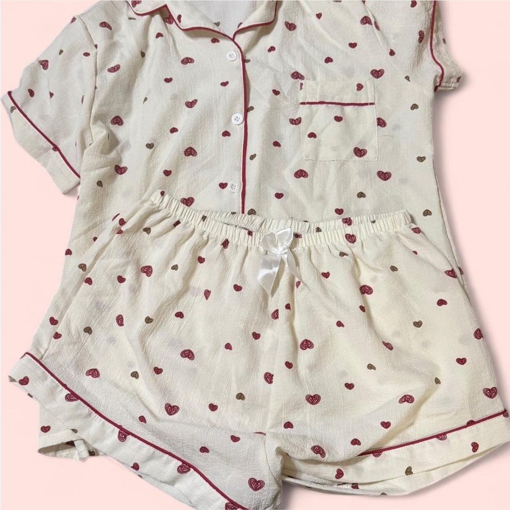 Heart Print Pajama Set